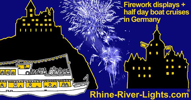 Rhine River Lights - Firework displays + half day boat cruises in Germany